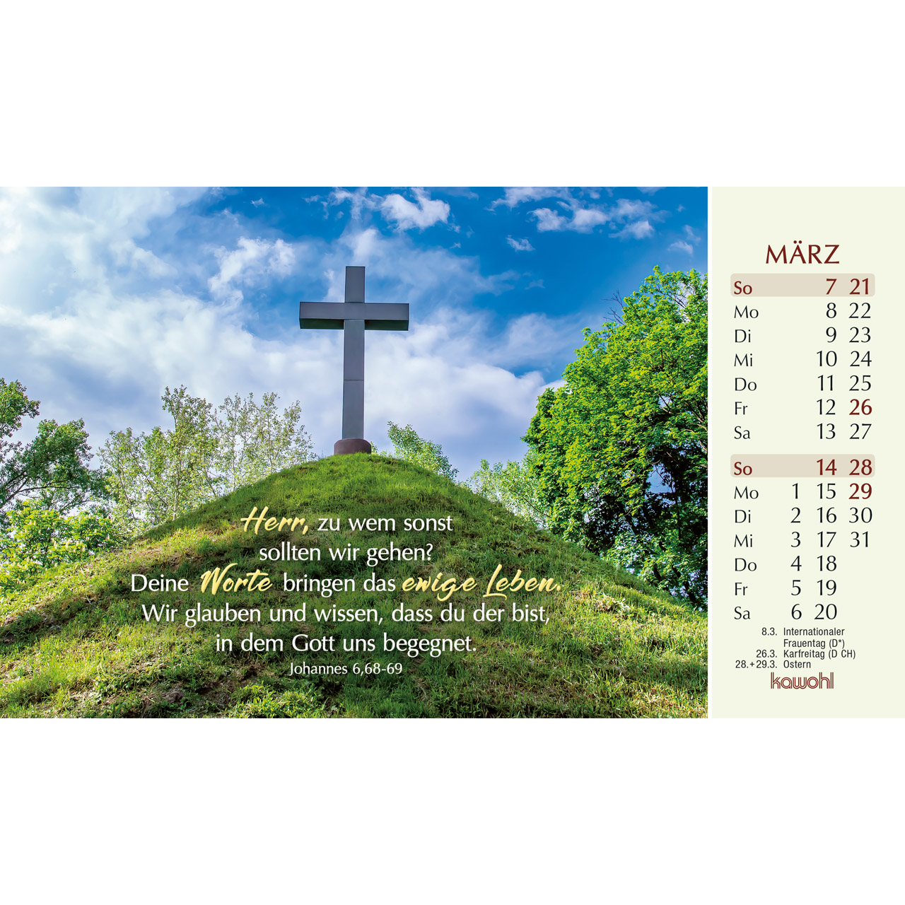 Postkartenkalender - Heute und morgen bin ich geborgen 2027