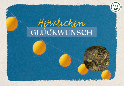 Lebensmittel-Karte - Teekarte 'Herzlichen Glückwunsch' - Luftballon