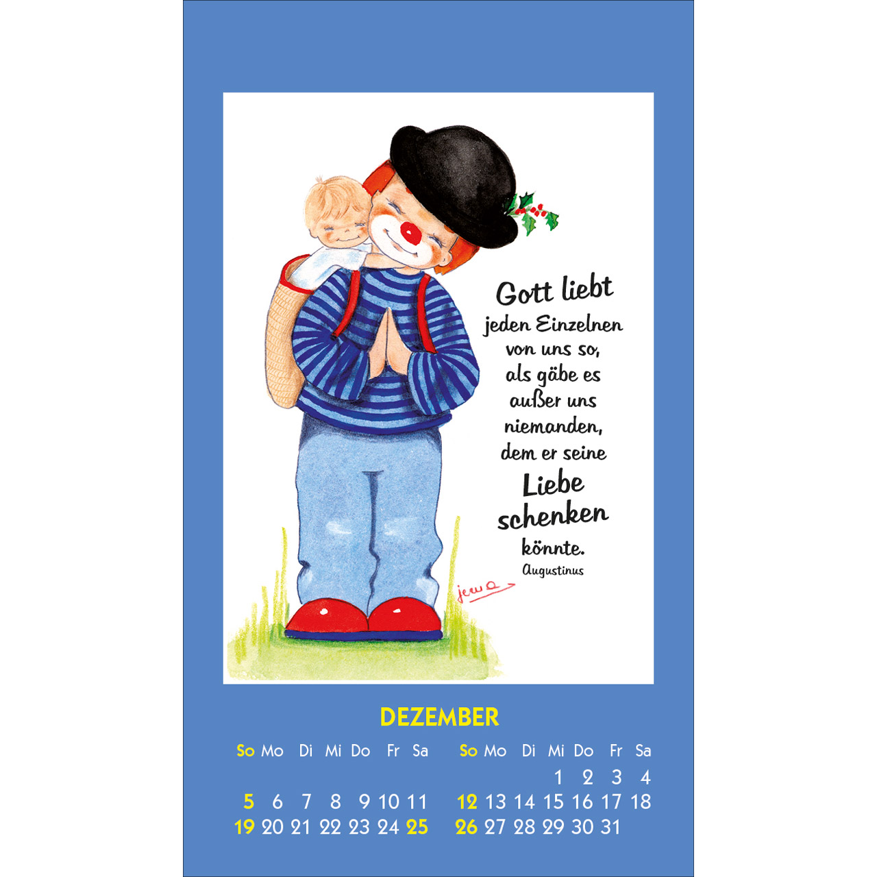 Aufkleberkalender - Kleine Clown-Grüße 2027