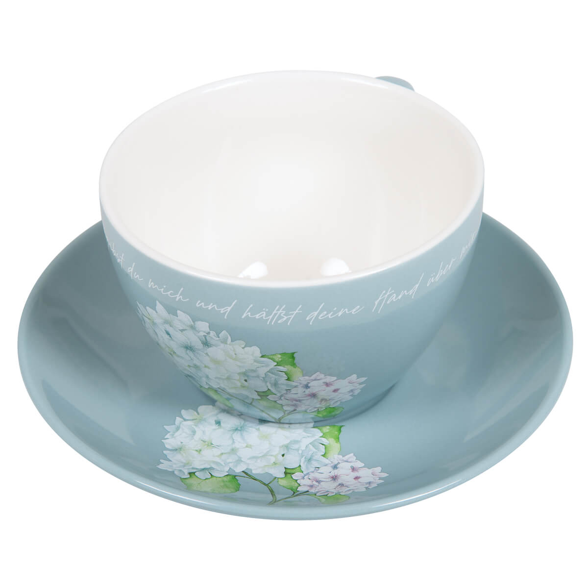Tasse - Tasse mit Untertasse in Box 'Hortensie'