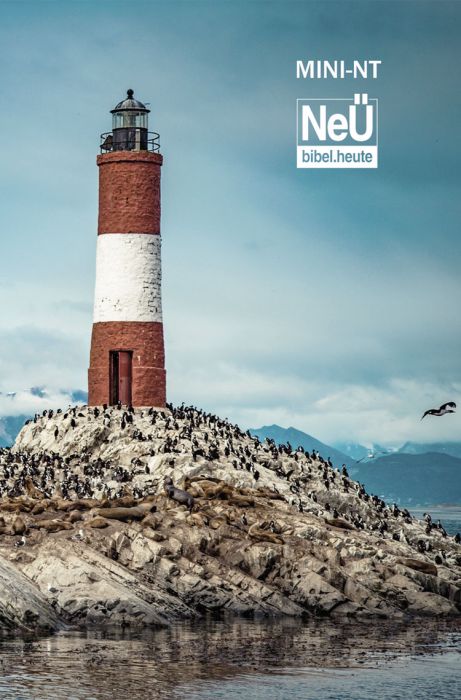 NeÜ bibel.heute Mini NT (Motiv Leuchtturm) Sonstige Übersetzung/Bibel - NeÜ bibel.heute Mini NT (Motiv Leuchtturm) - Leuchturm Felsen Vögel Meer Berge Wolken Tiere