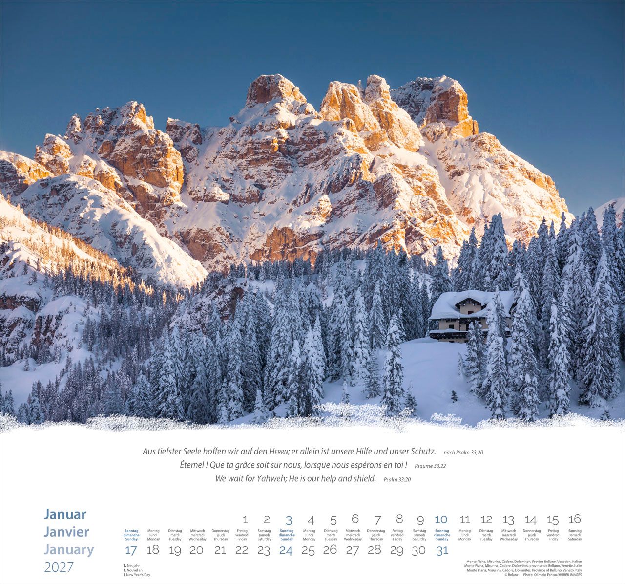 Wandkalender - Berge - Montagnes - Mountains 2027 Wandkalender