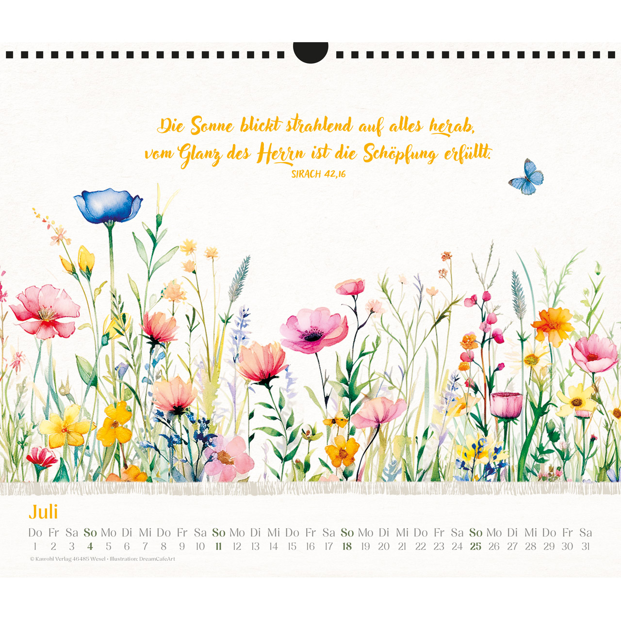 Wandkalender - Freude im Herzen 2027 - Blumenaquarelle, Aquarellmotive mit Blumen