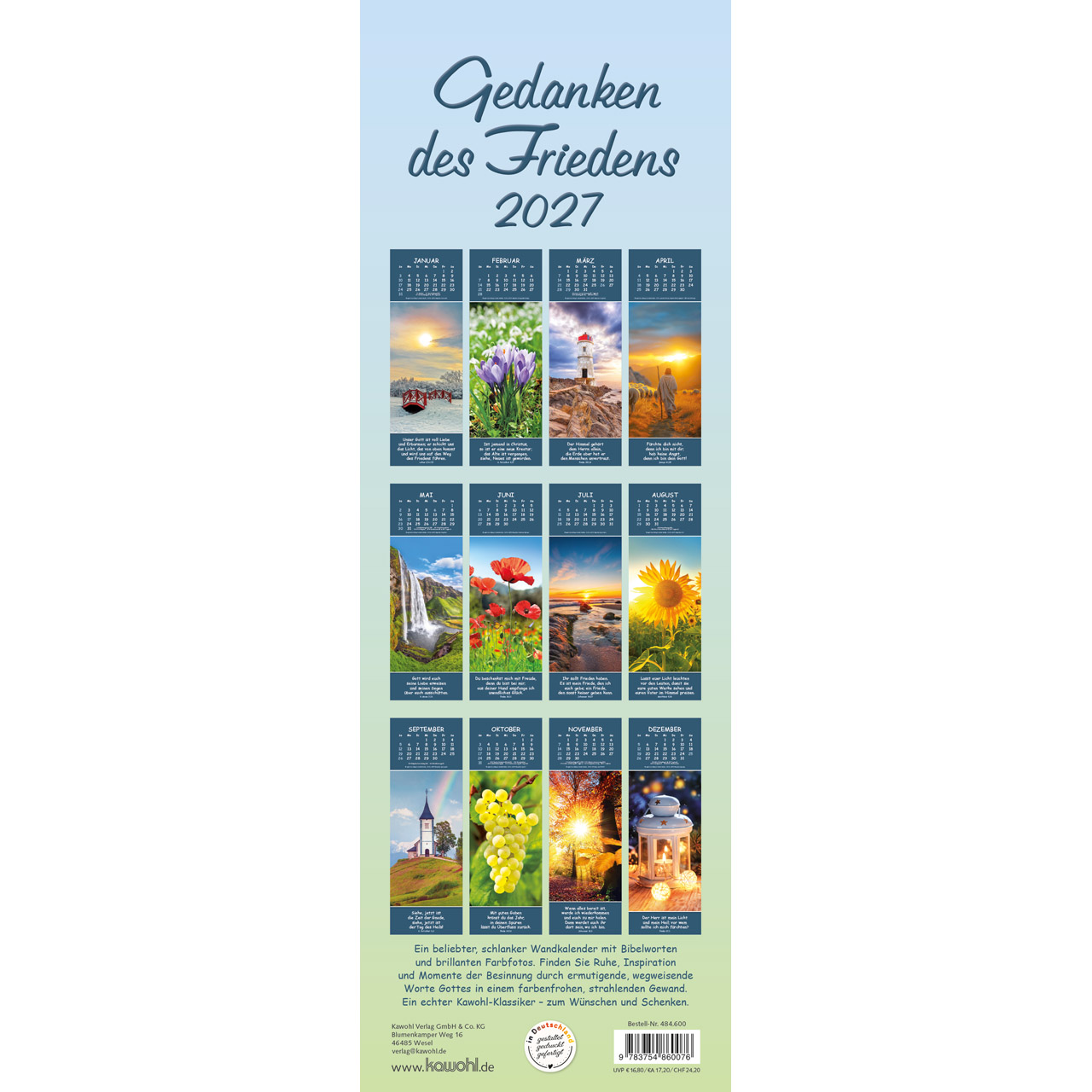 Wandkalender - Gedanken des Friedens 2027