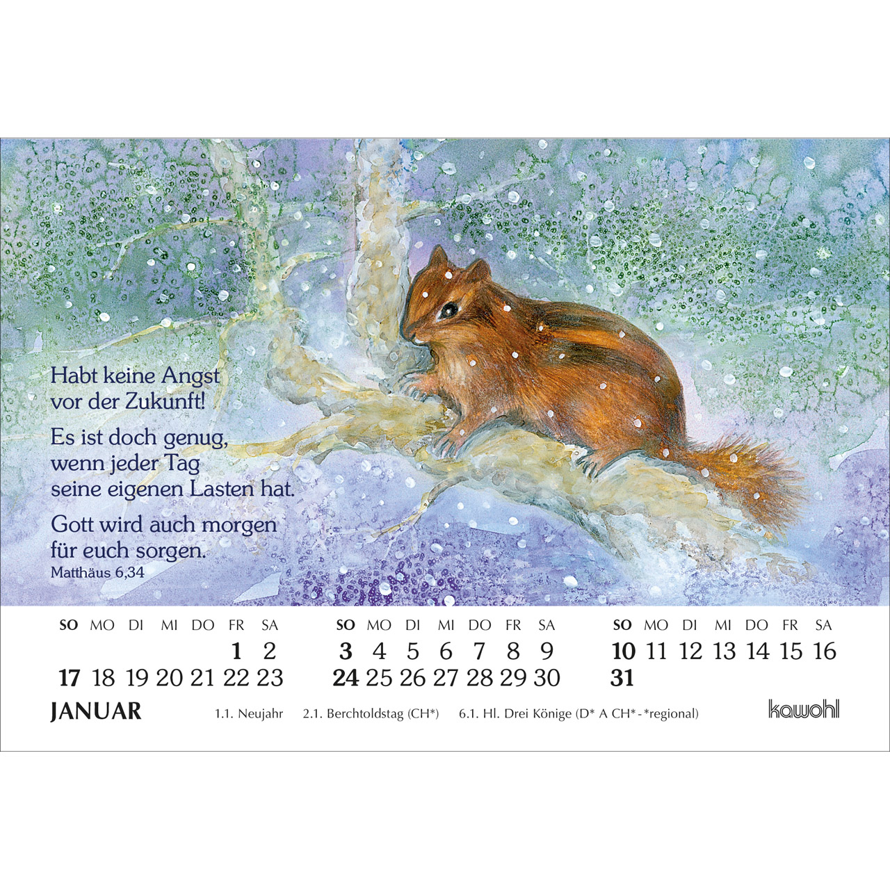 Aufstellkalender - Er sendet Tau und Regen 2027