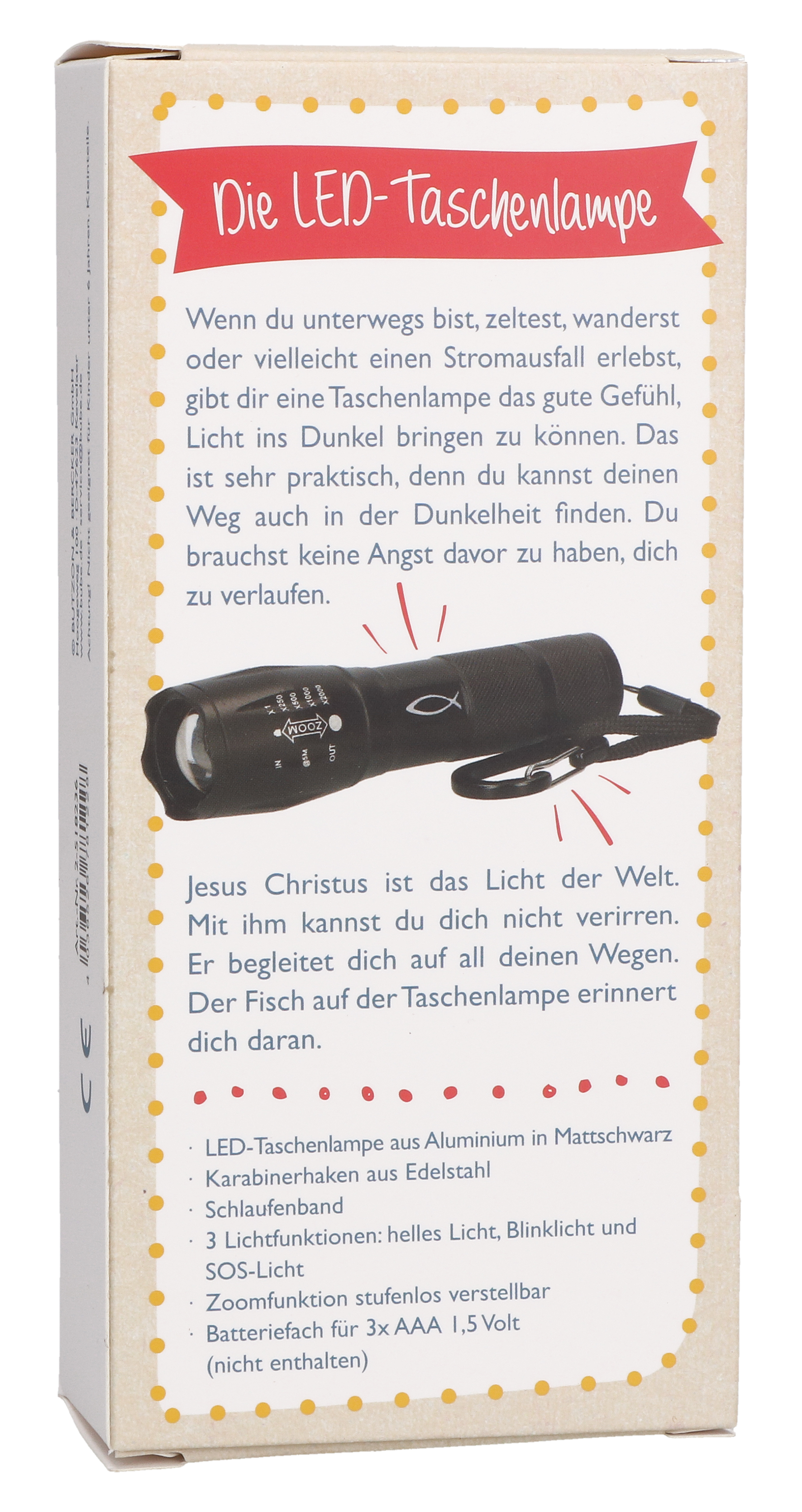 Taschenlampe - Taschenlampe "Jesus macht mein Leben hell"