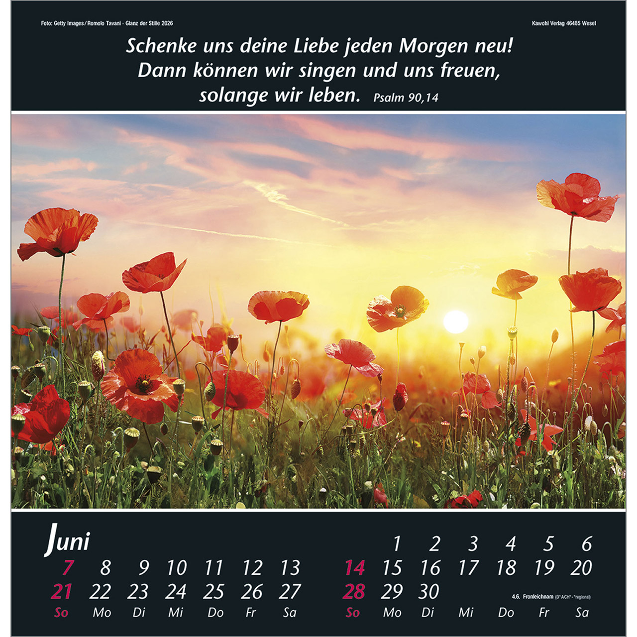 Wandkalender - Glanz der Stille 2026