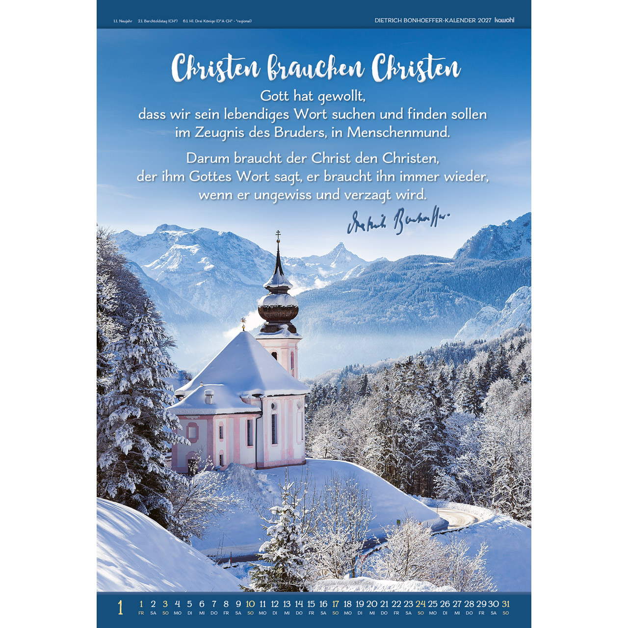 Wandkalender - Gott ist für uns 2027