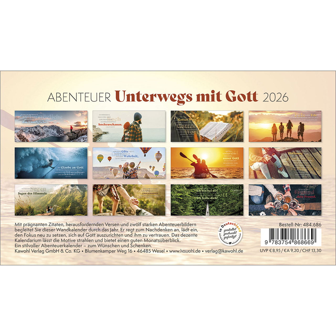 Postkartenkalender - Abenteuer - Mit Gott unterwegs 2026