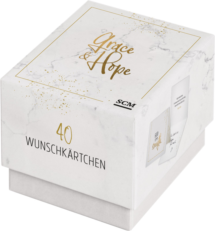 Karten-Box - Grace & Hope - 40 Wunschkärtchen - Box