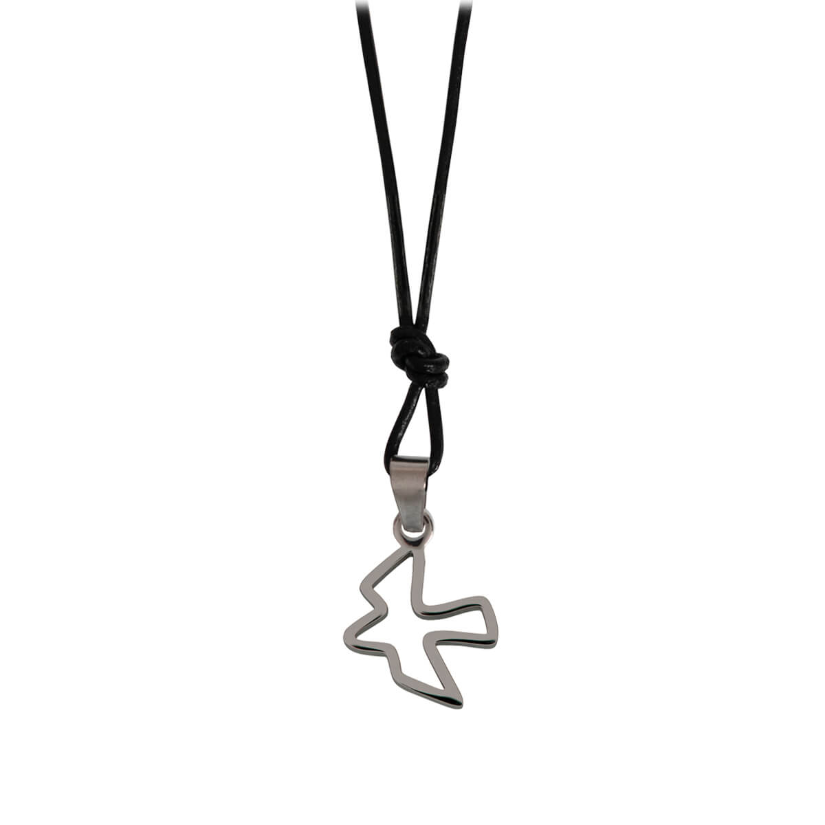 Halskette - Leder-Halsband mit Anhänger 'Taube' - Taube Lederband