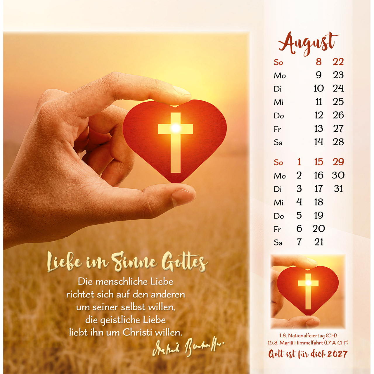 Postkartenkalender - Gott ist für dich 2027
