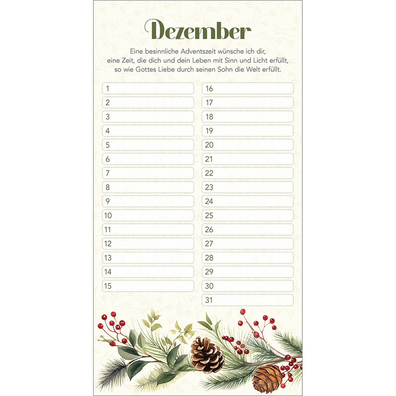 Immerwährender Kalender - Dankbar für dich - Aquarell Blumen