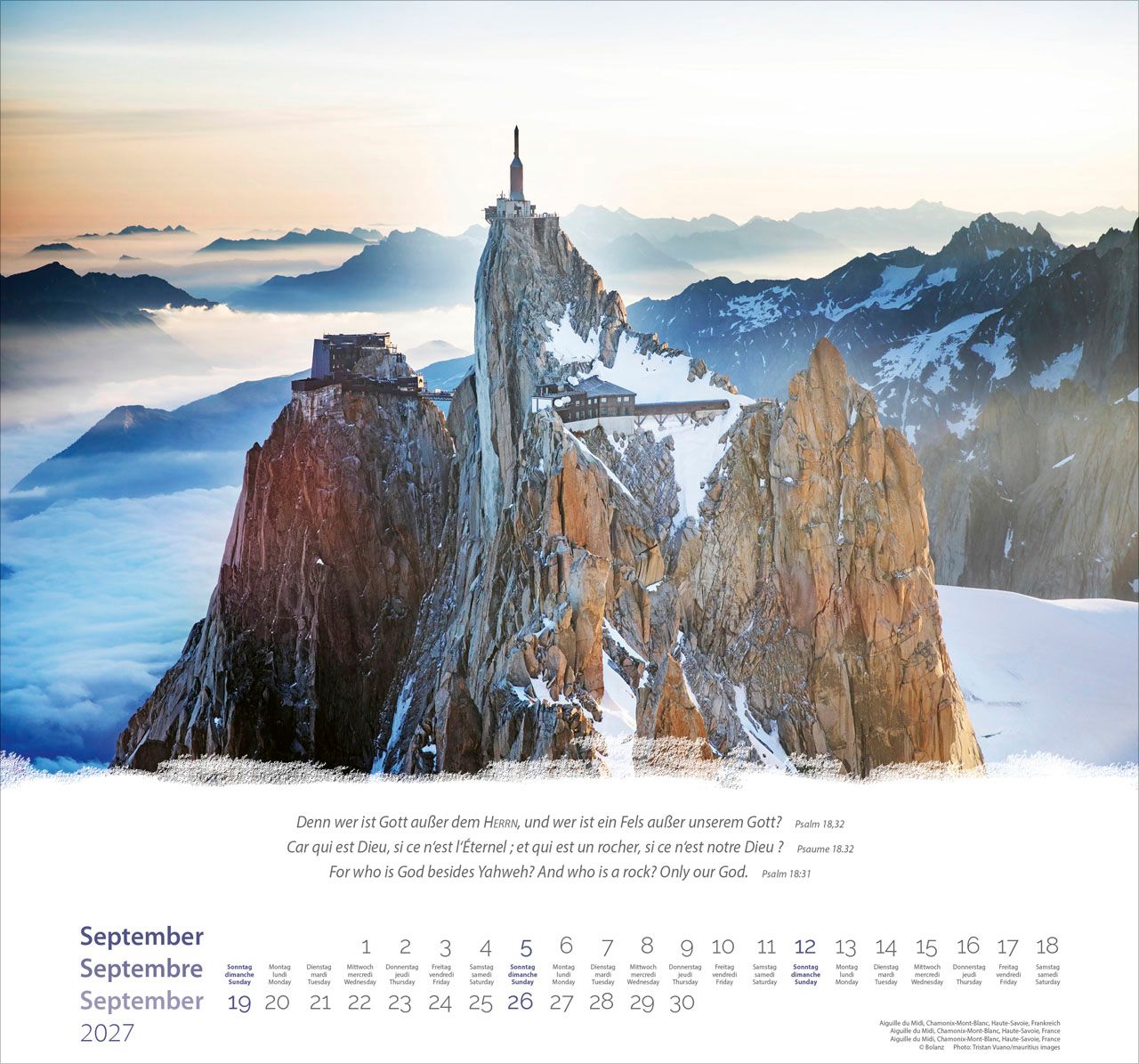 Wandkalender - Berge - Montagnes - Mountains 2027 Wandkalender