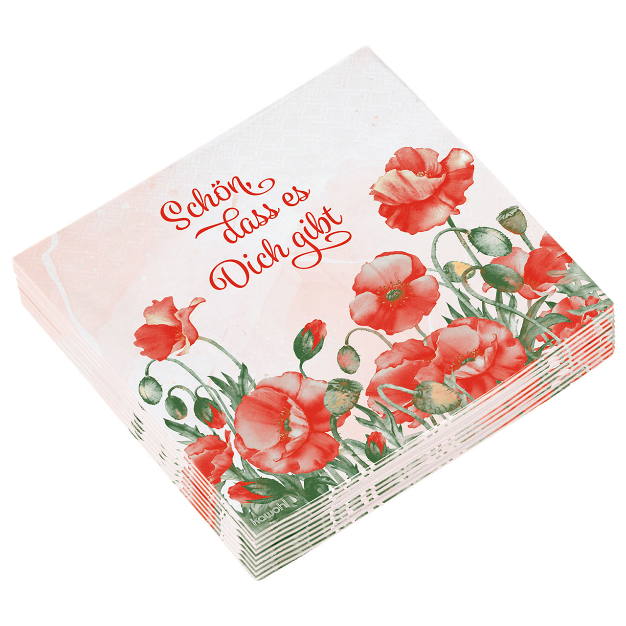 Servietten - Servietten: Schön, dass es Dich gibt - Mohnblumen Klatschmohn