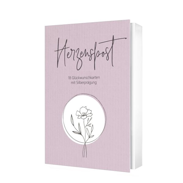 Postkarte - Herzenspost - Postkartenset - Blumen