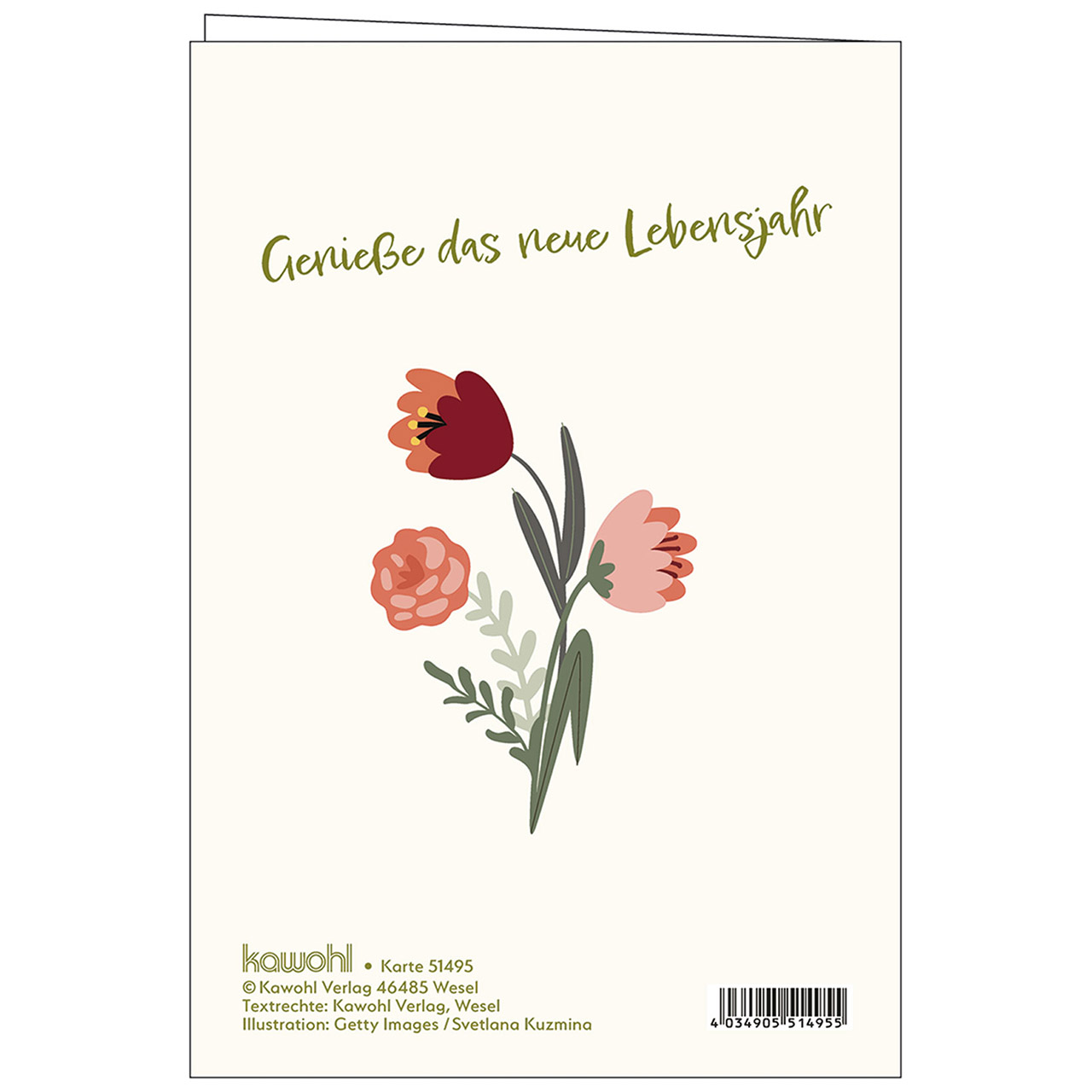 Faltkarte - Herzlichen Glückwunsch! - Blumenstrauß Grafik