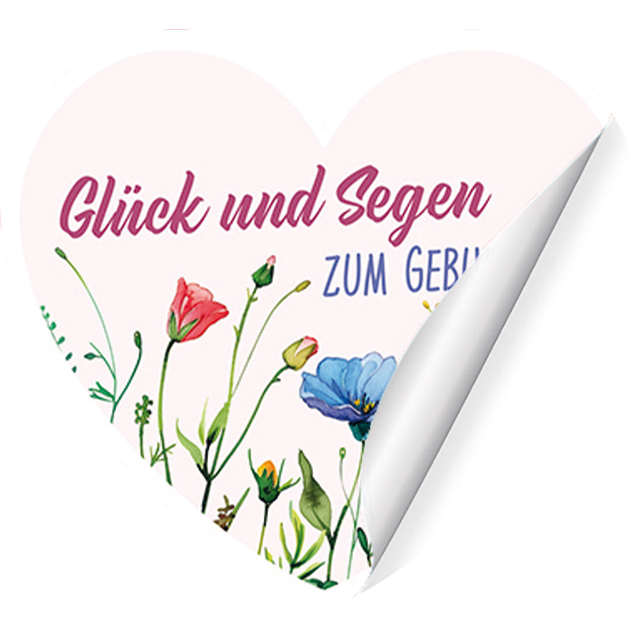 Postkarten mit Aufklebern - Schön, dass es dich gibt! - Blumen Herzen Schmetterling Aquarell