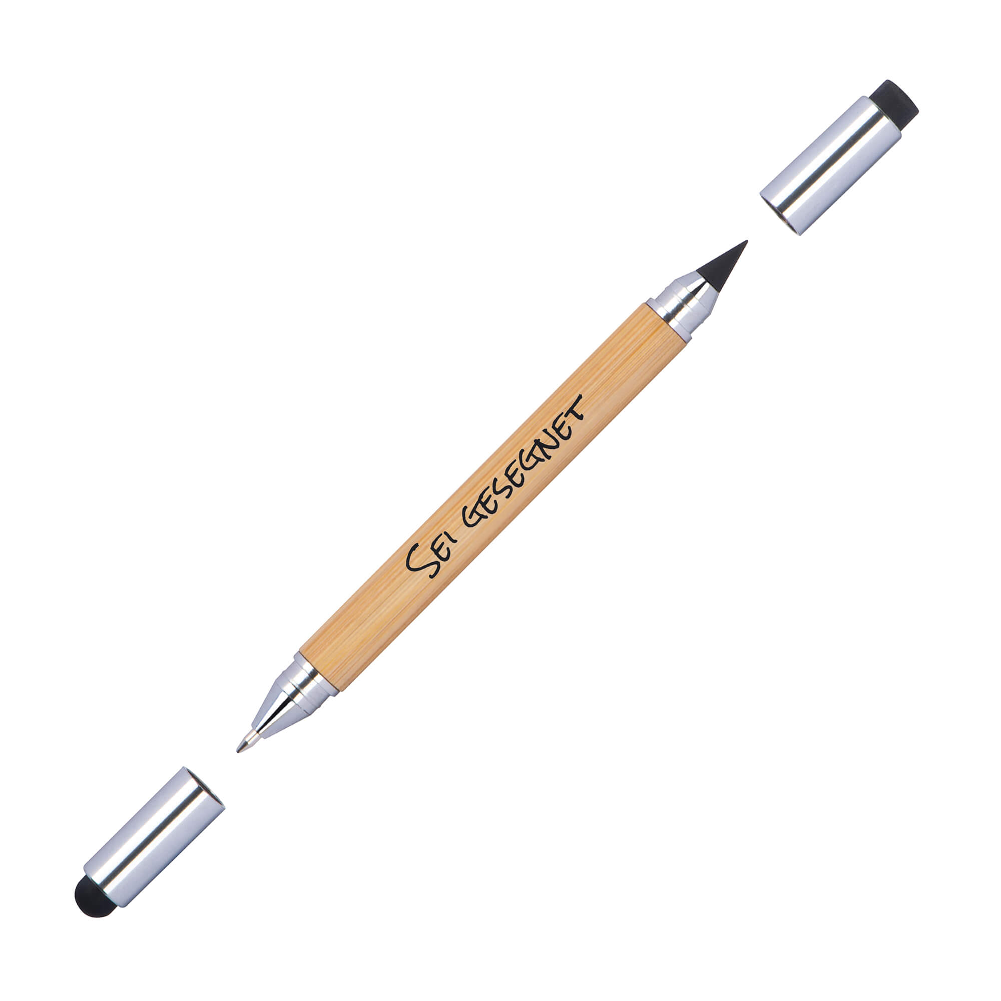 Notieren & Schreiben - Kugelschreiber 'Sei gesegnet'                               2-in-1 - Stift Bambus Radiergummi