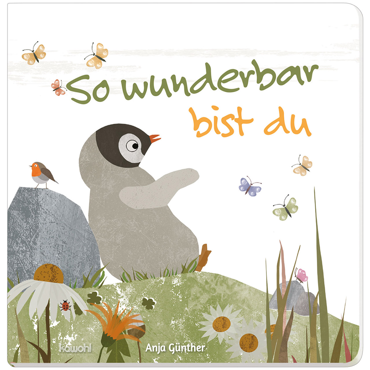 Geschenkbuch - So wunderbar bist du - Igel Rotkehlchen Schmetterlinge Stein Blumen