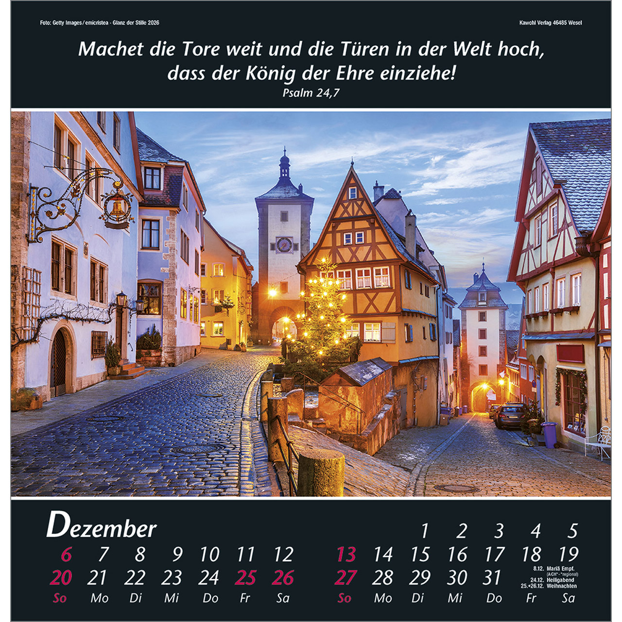Wandkalender - Glanz der Stille 2026