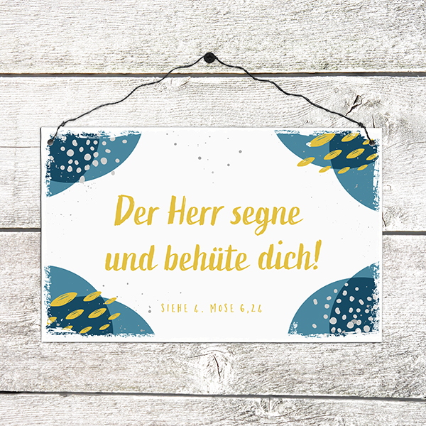 Wanddekoration - Holzschild groß 'Der Herr segne und behüte dich'