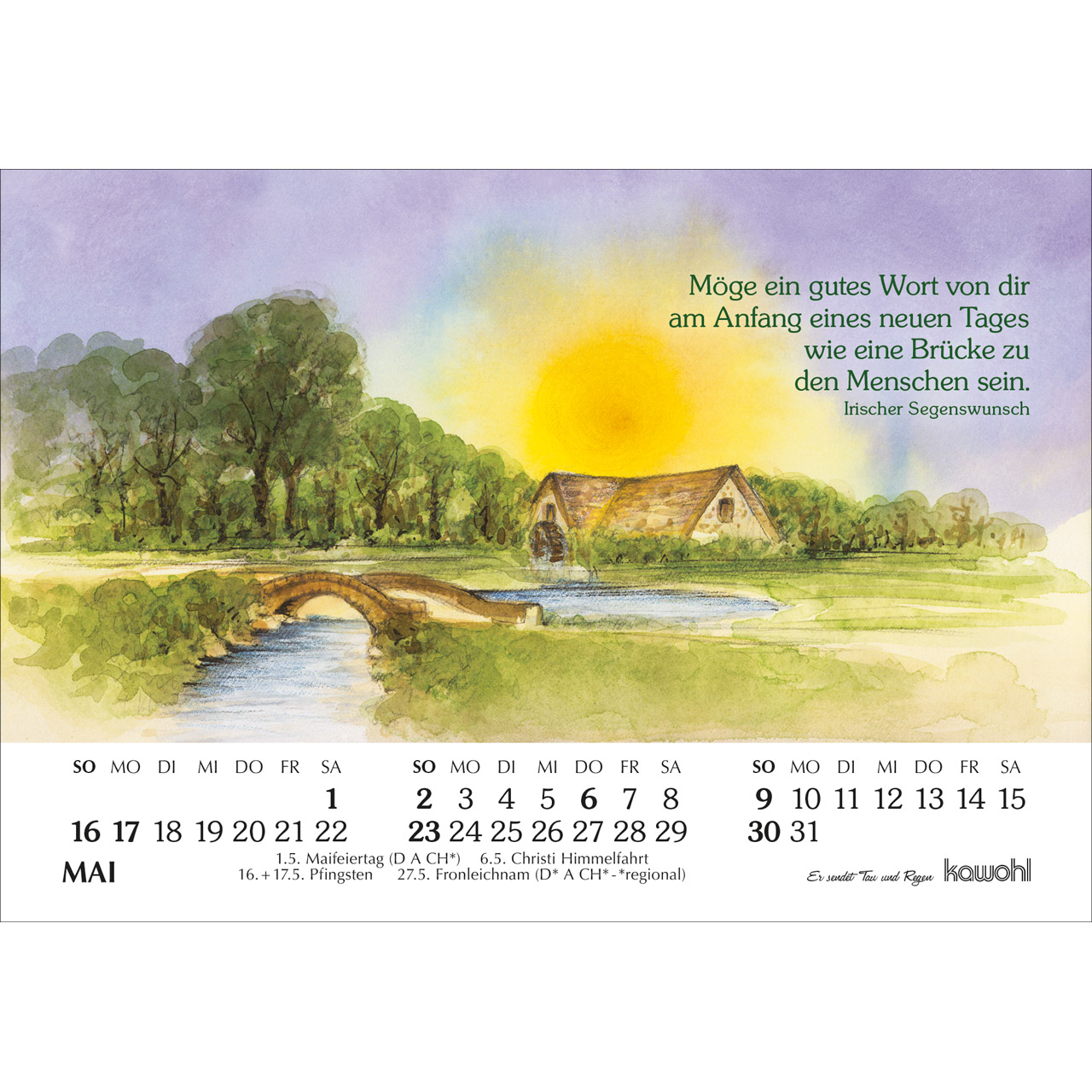 Aufstellkalender - Er sendet Tau und Regen 2027