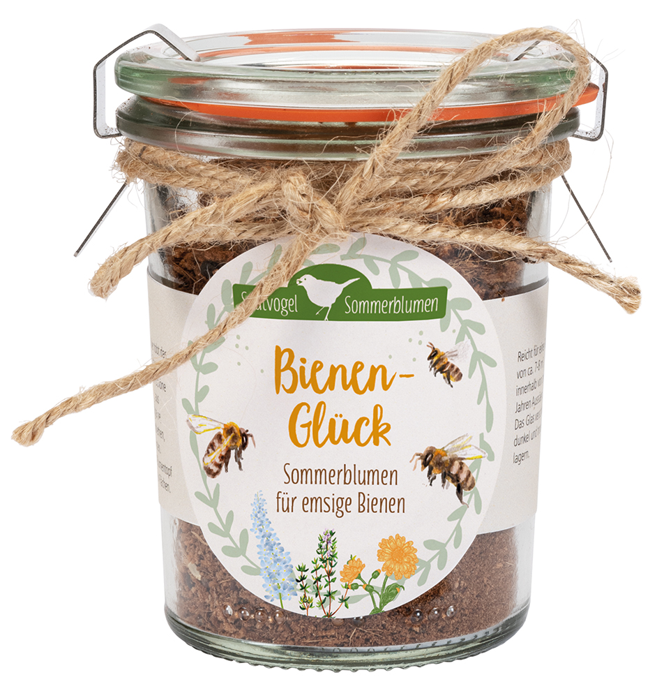 Blumensamen - Bienenglück - Sommerblumen für emsige Bienen - Weckglas Samen Bienen