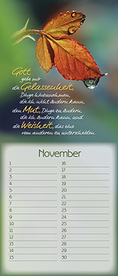 Immerwährender Kalender - Der Herr segne dich und behüte dich - Blüte im See