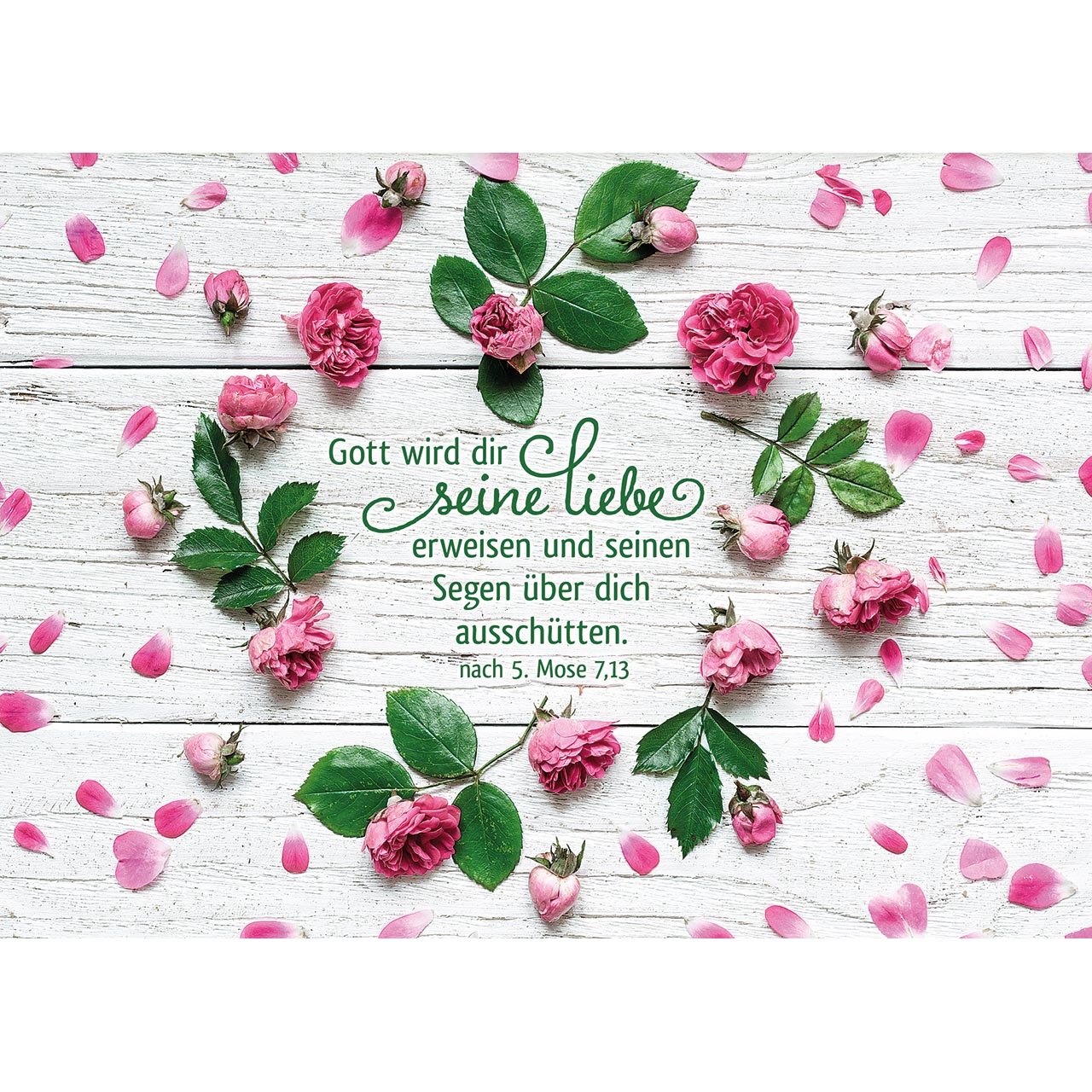 Aufstellbuch - Der Herr segne und behüte dich! - Blumen rosa weiß