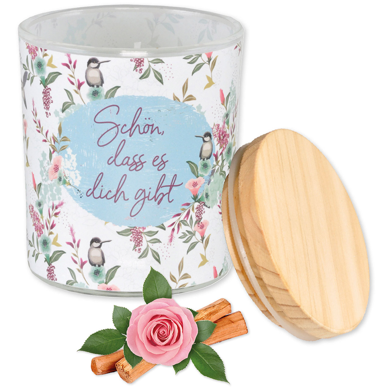 Schön, dass es dich gibt Duftkerze - Schön, dass es dich gibt - Kolibri Blumen