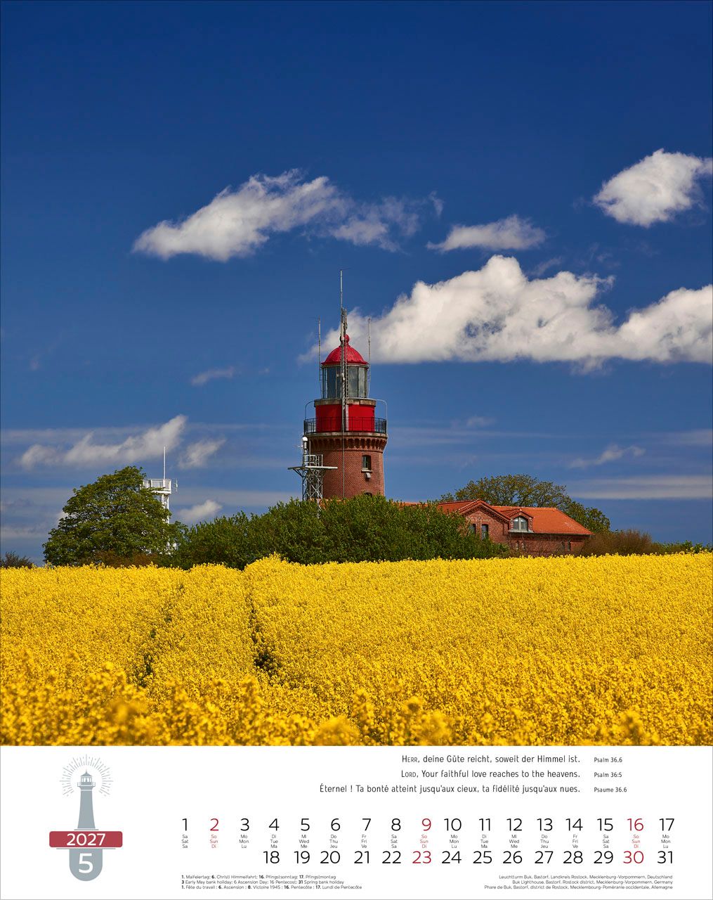Wandkalender - Leuchttürme - Lighthouses - Phares 2027