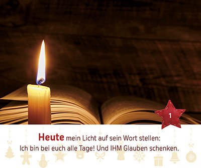 Aufstellbuch - Zünde dein Licht an - Krippe Kerze
