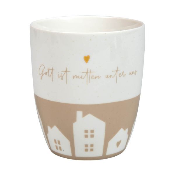 Tasse - Tasse 'Gott ist mitten unter uns' - Häuser Herz