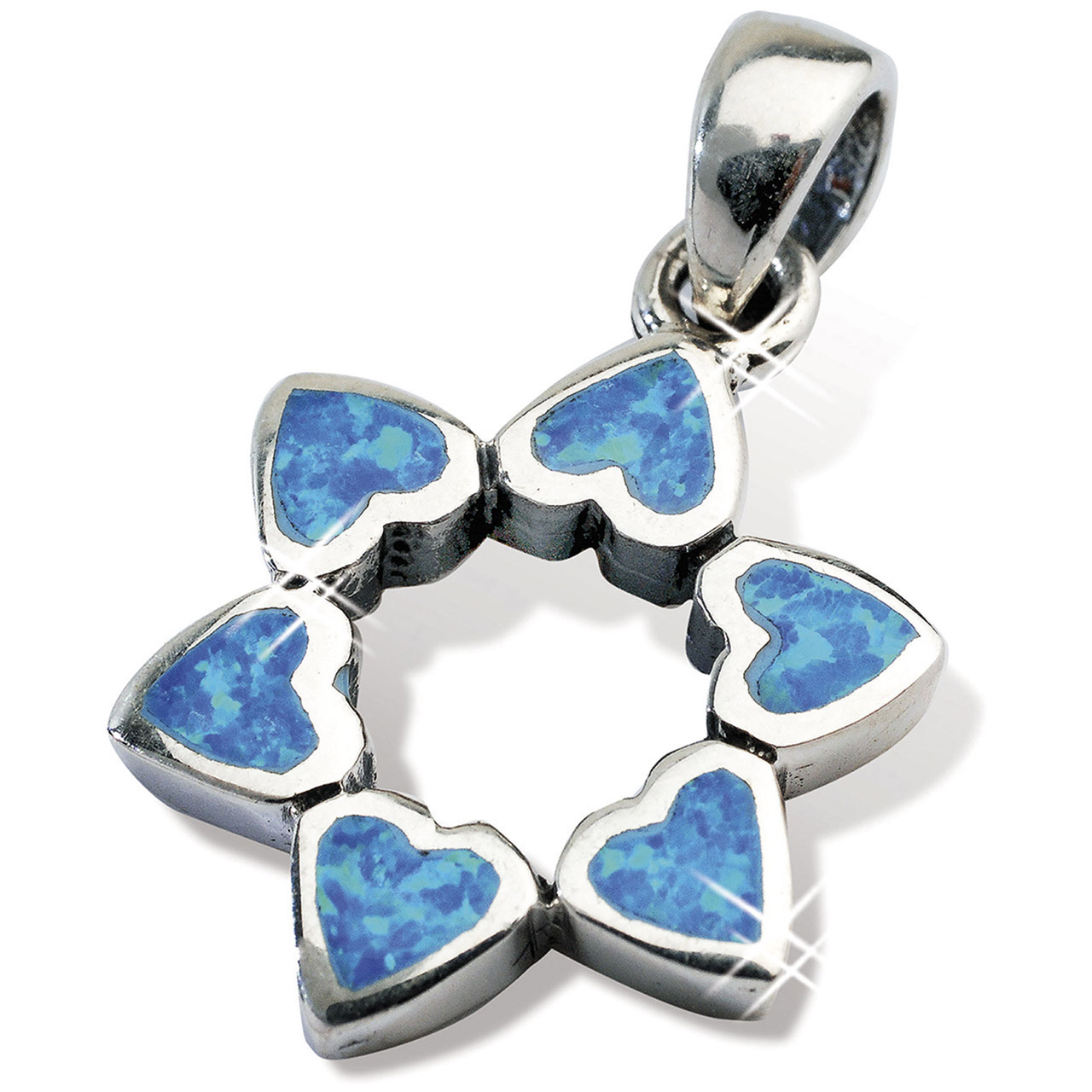 Davidstern mit Herzen Schmuck-Anhänger - Davidstern mit Herzen - Anhänger Davidstern mit Herzen