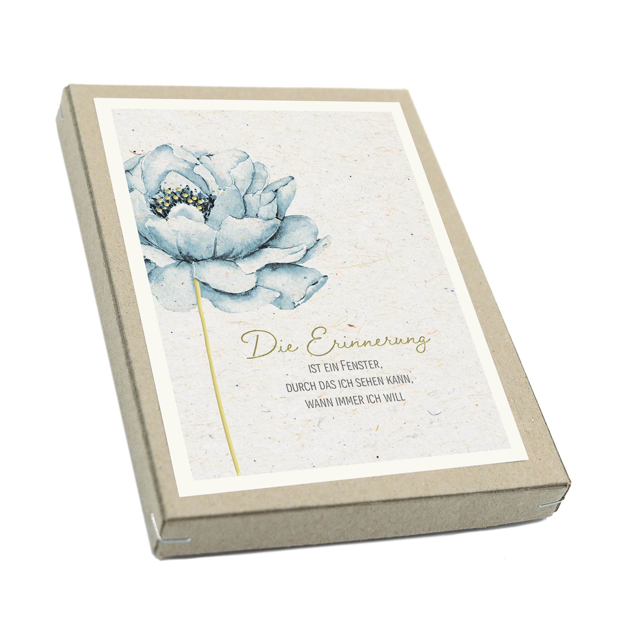 Karte - Kartenbox 'Trauer' 6 Ex. - Kartenbox Karton Blume blau