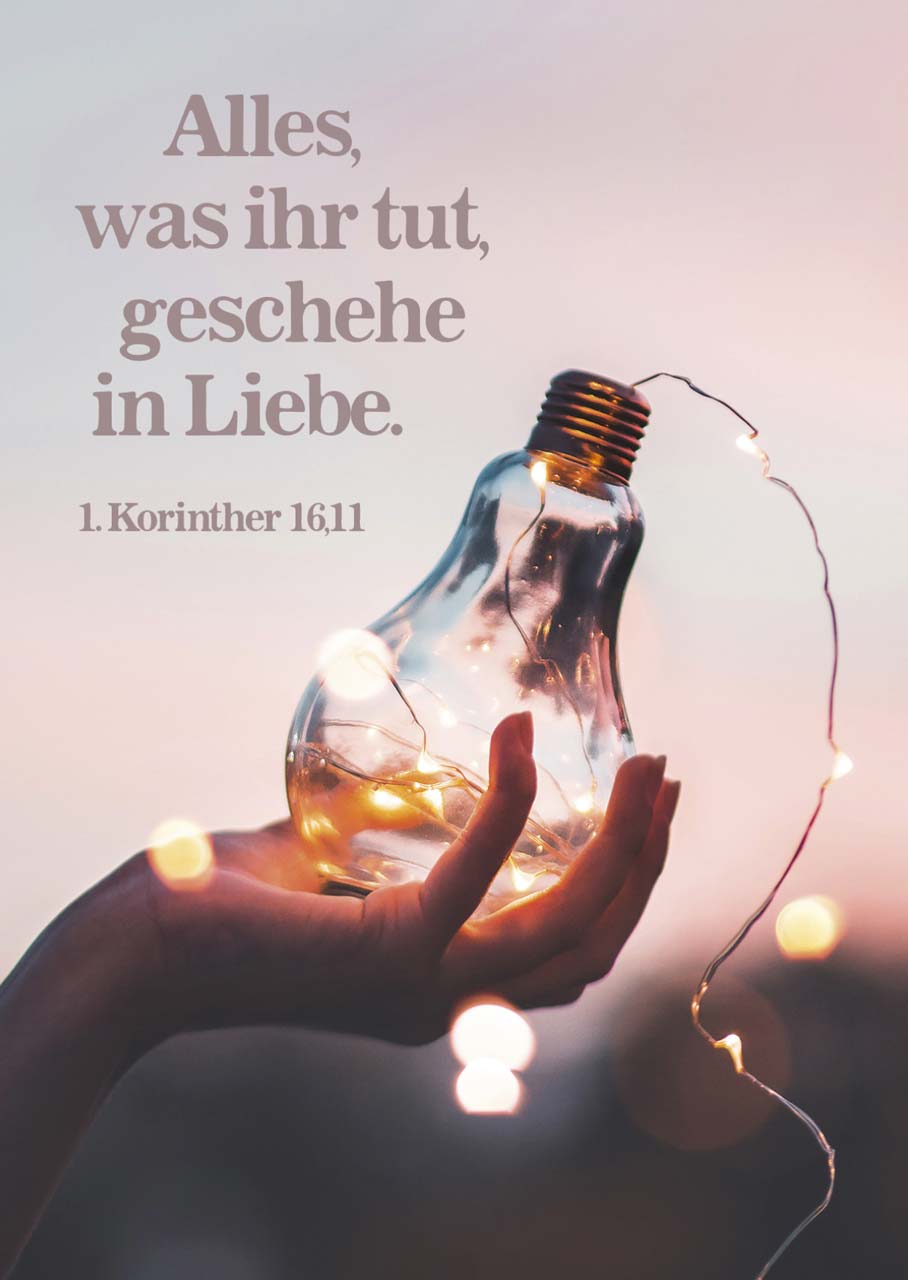 Postkarte 12 Ex. 'Alles, was ihr tut, geschehe in Liebe.'