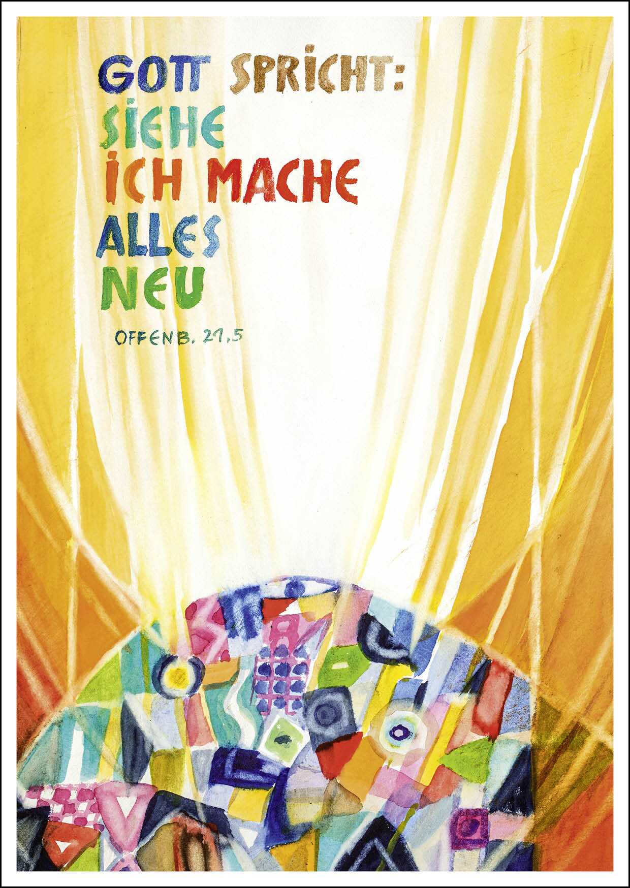 Postkarten - Postkarte 10 Ex. 'Siehe, ich mache alles neu!               Offenbarung 21,5'
