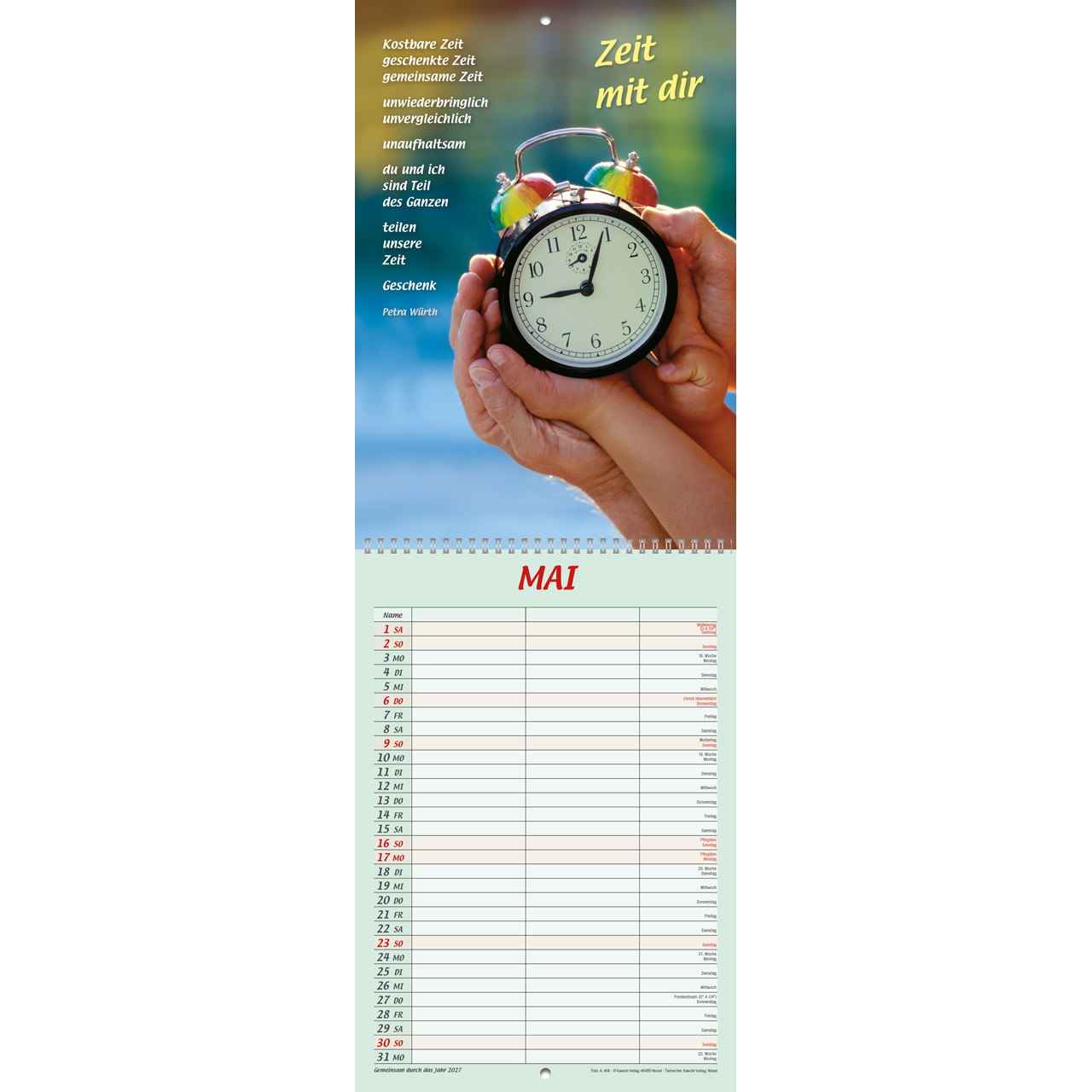 Terminkalender - Gemeinsam durch das Jahr 2027