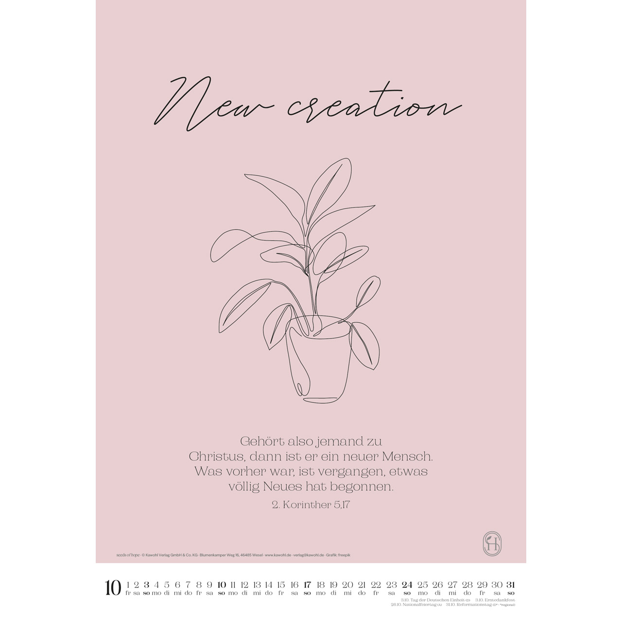 Wandkalender - Wonderfully created 2027