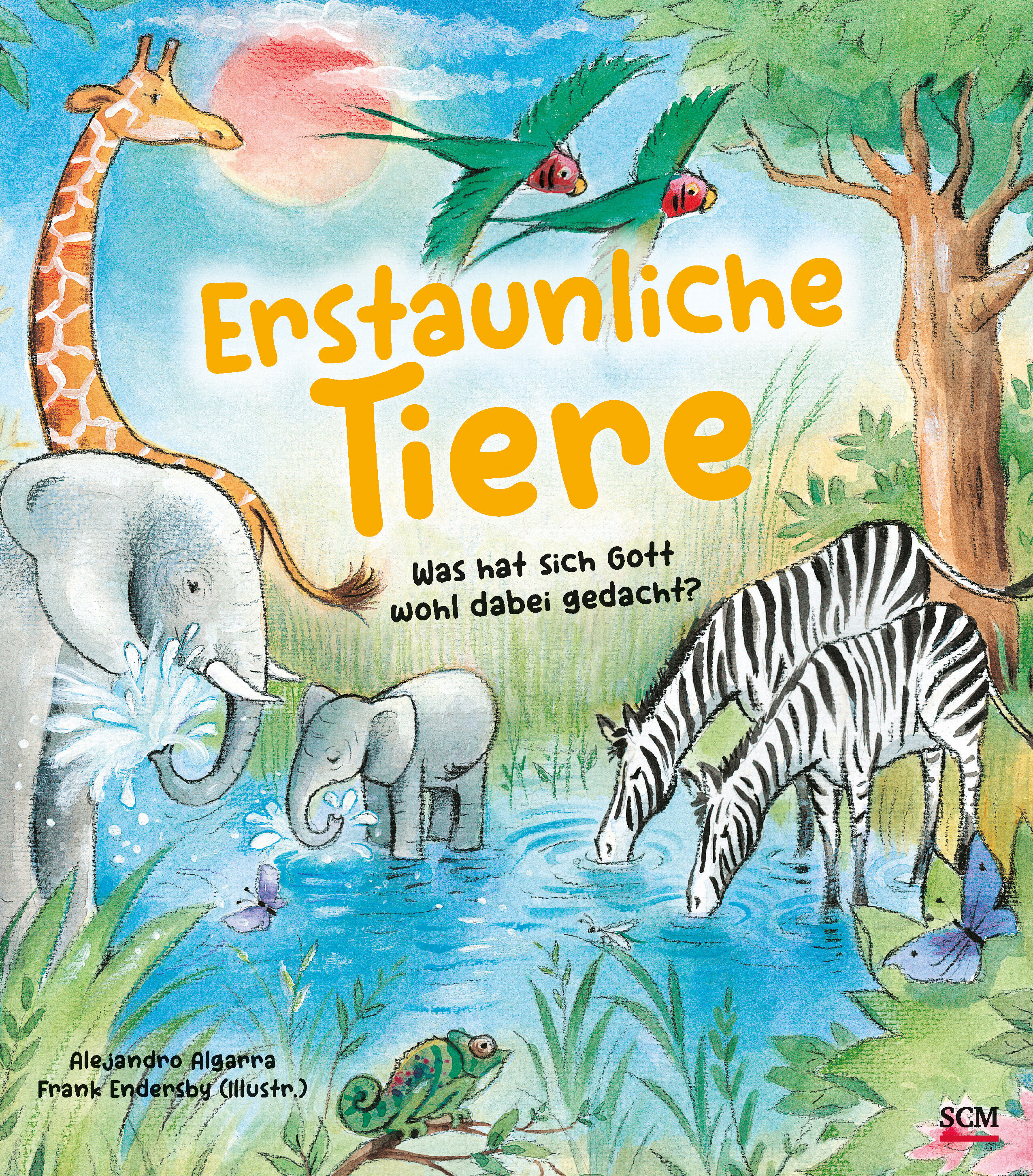 Buch - Erstaunliche Tiere - Kinderbuch Savanne Elefant Girafffe Zebra Papagei