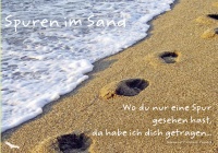 Grußkarte - Faltkarte 'Spuren im Sand'