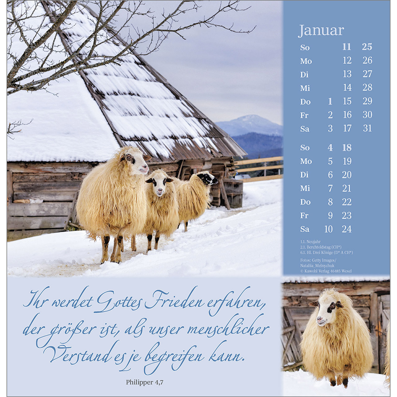 Wandkalender - Sei behütet auf allen Wegen 2026