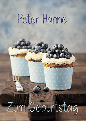 Zum Geburtstag Grußheft - Zum Geburtstag - Muffins Blaubeeren