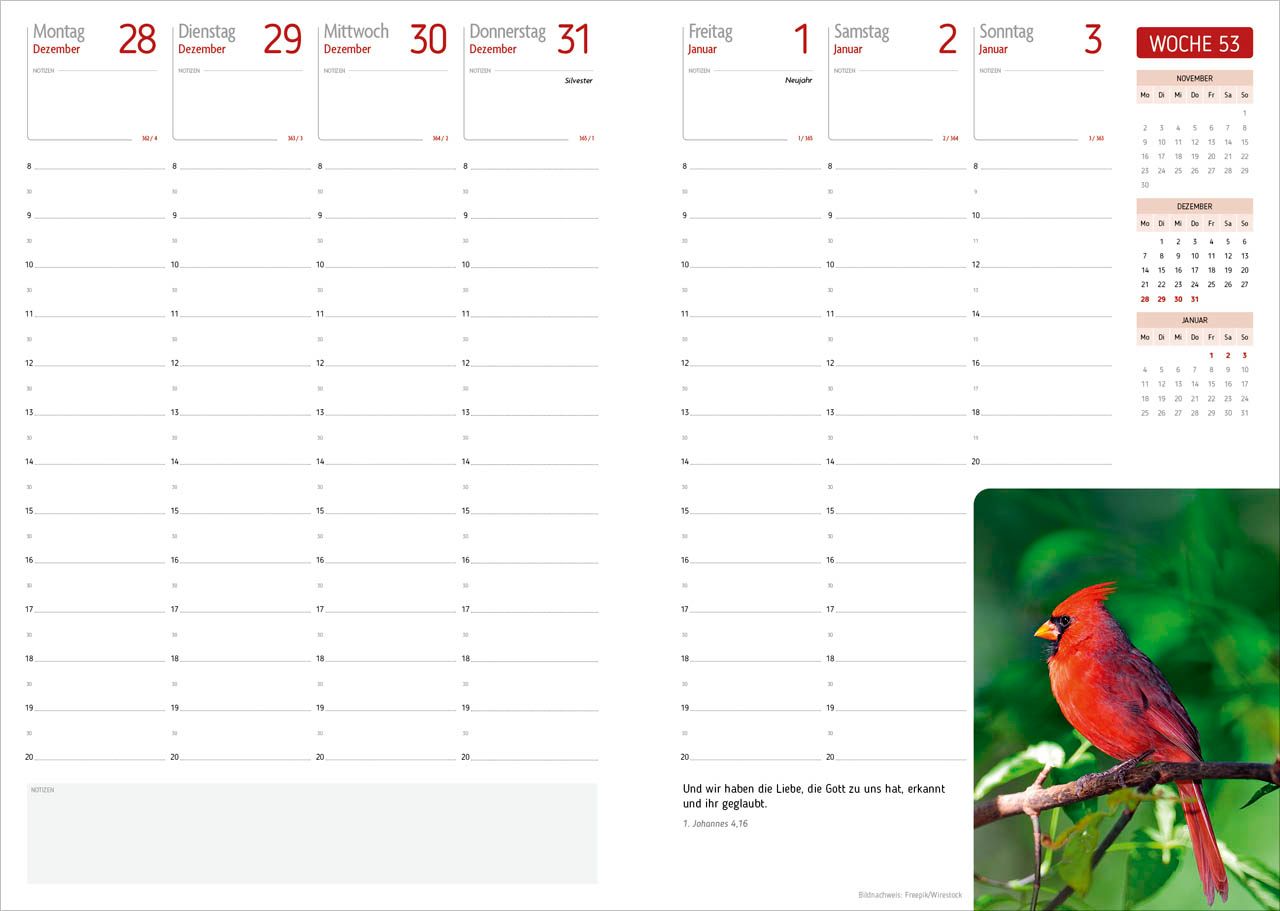 Terminkalender - Agenda - Für jeden Tag 2027