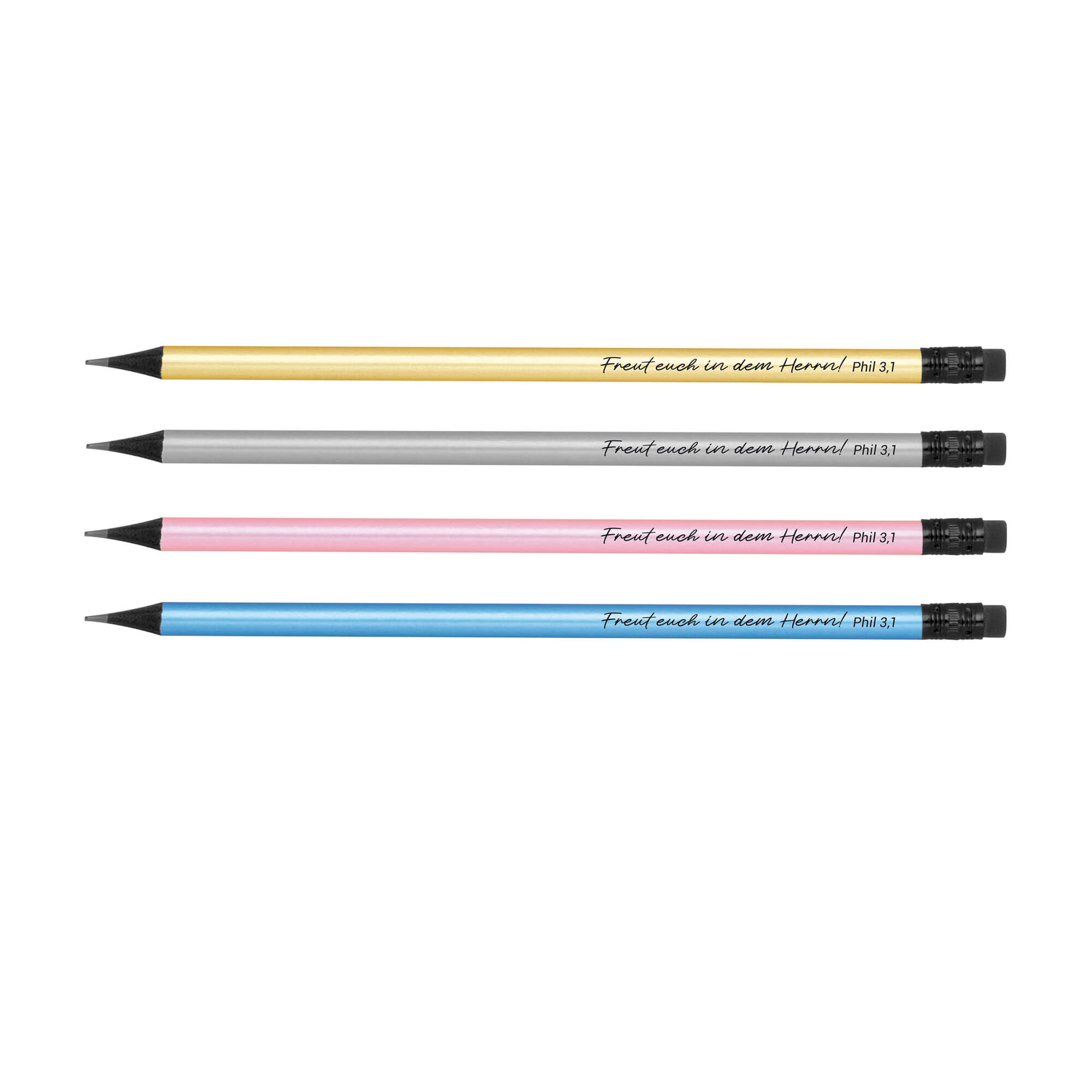 Bleistift - Bleistift mit Radiergummi in Metallic-Farben