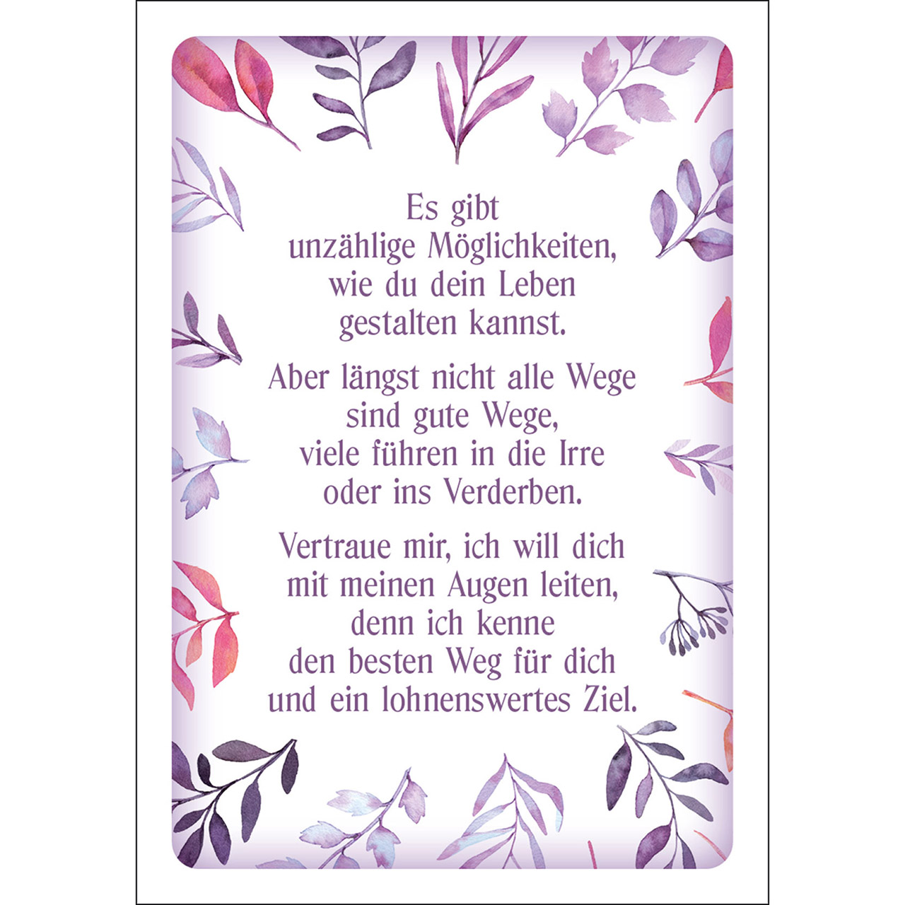 Karten-Box Papier - Ich bin hier, ganz nah bei dir! - Grafik Blätter Zweige