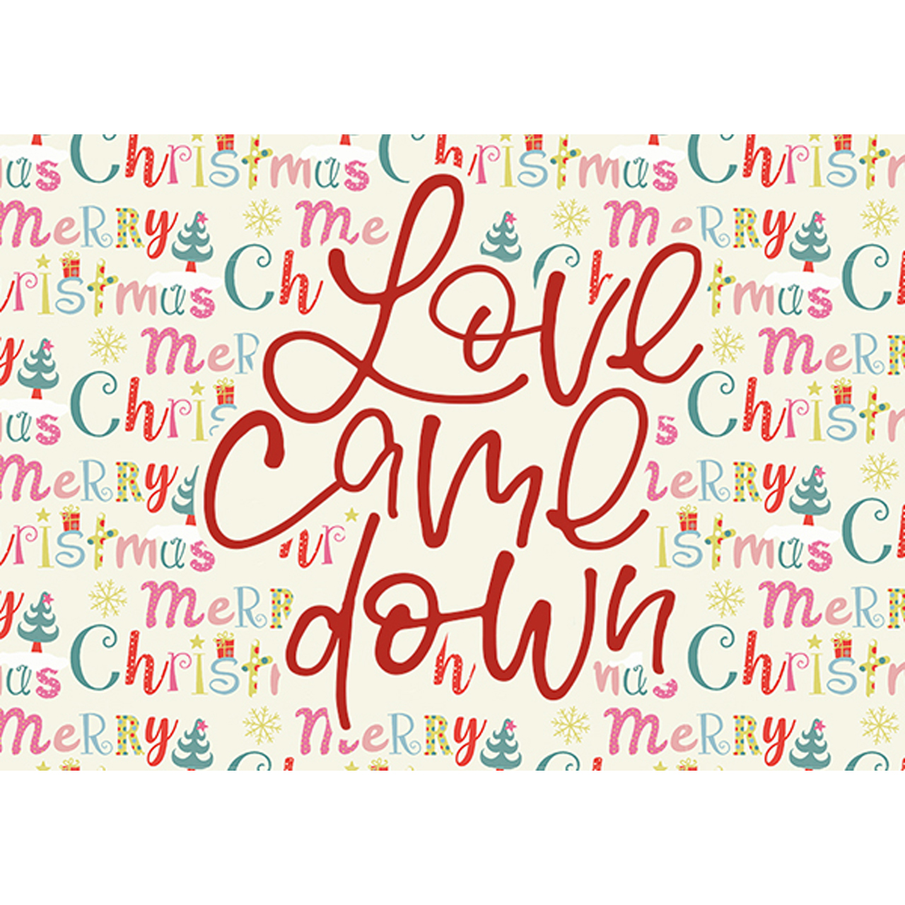Karte - Minikarte 'Love came down' (bunt)
