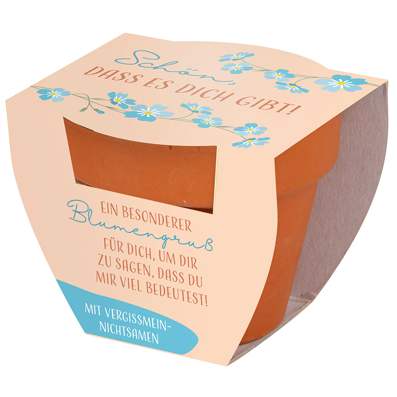 Blumengruß - Schön, dass es Dich gibt - Blumen Vergissmeinicht Illustration