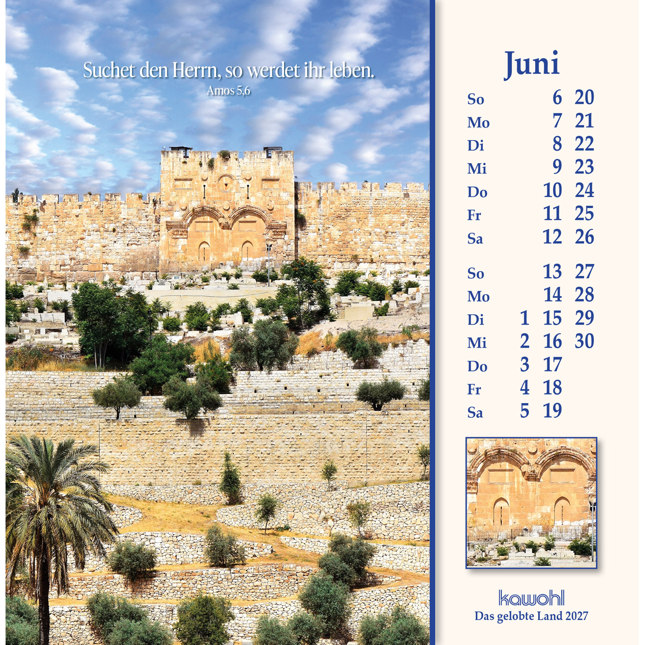 Postkartenkalender - Das gelobte Land 2027